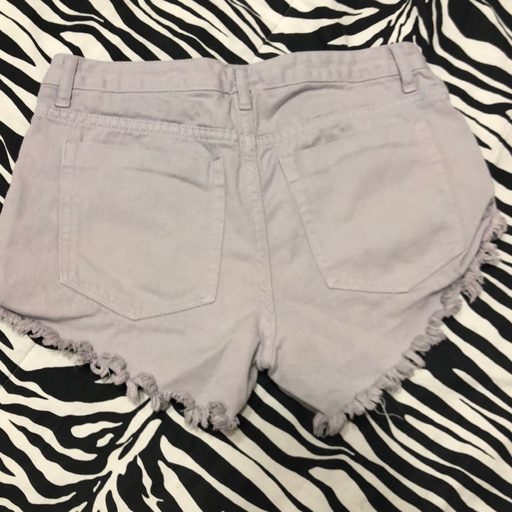 Light purple jean shorts